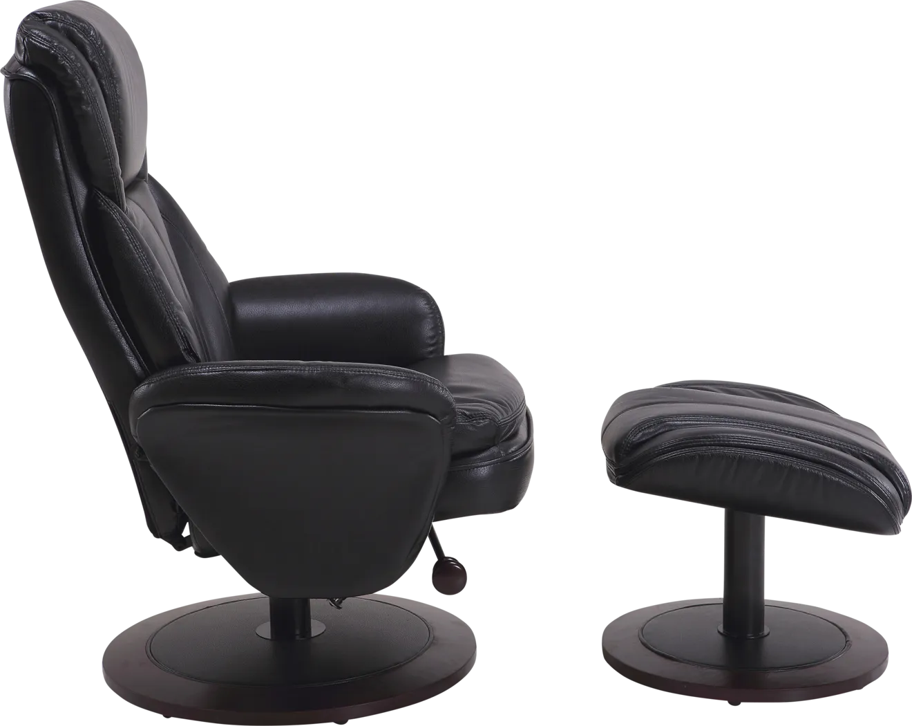 Nimblecreek Black Recliner and Ottoman - Thumbnail - Image 3