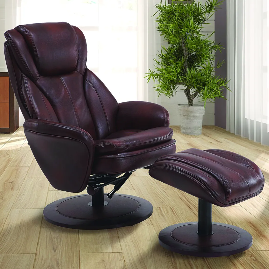 Nimblecreek Brown Recliner and Ottoman - Thumbnail - Image 4