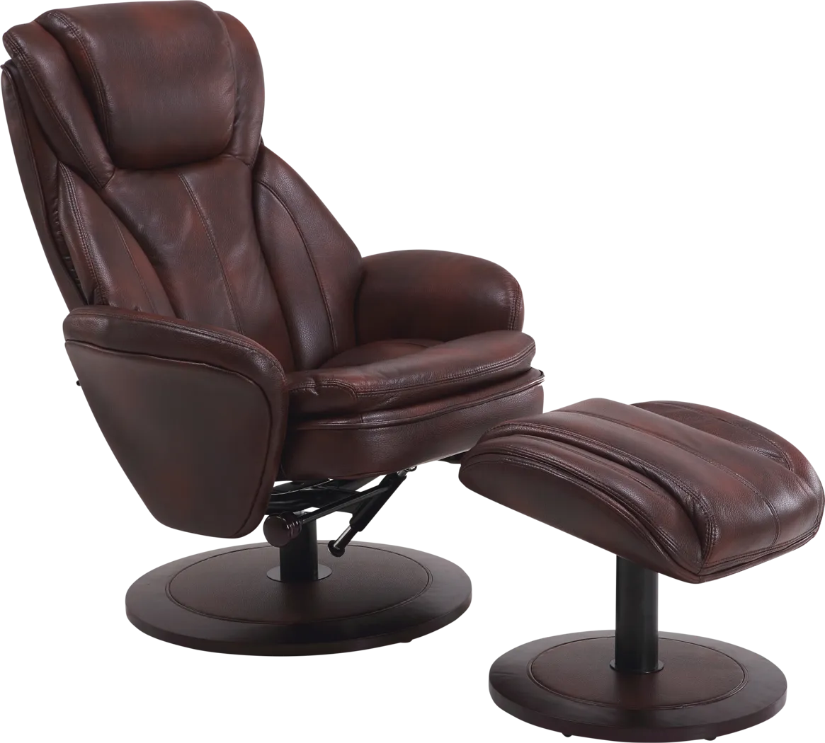 Nimblecreek Brown Recliner and Ottoman - Thumbnail - Image 1