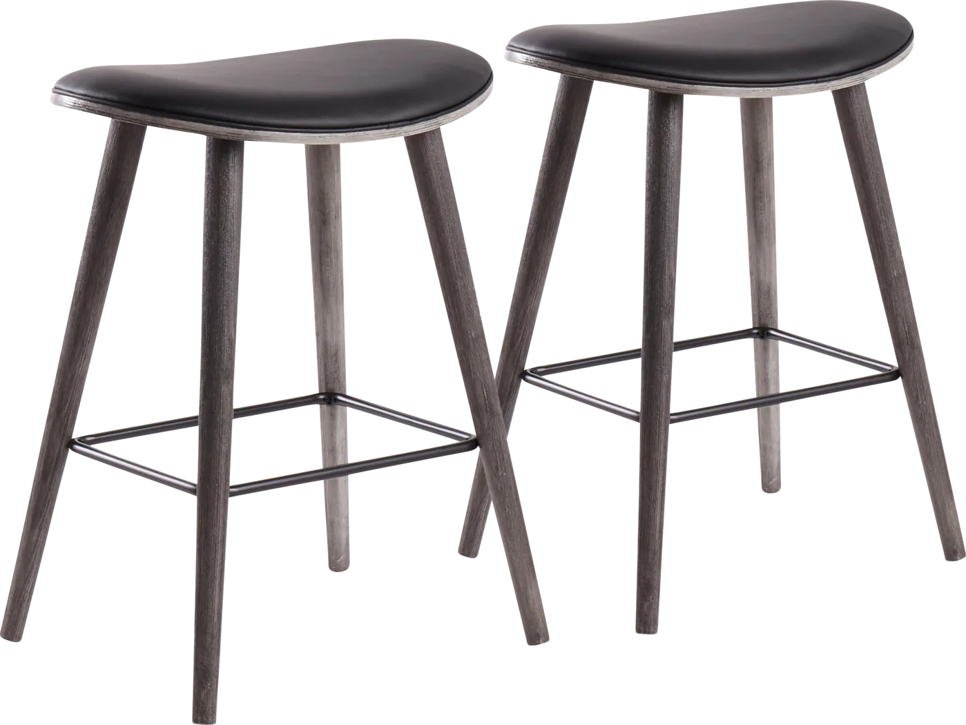 Nimblewill Black Counter Height Stool, Set of 2 - Thumbnail - Image 1