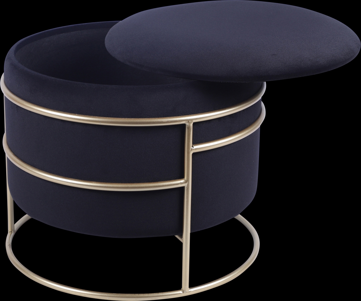 Niora Black Storage Ottoman - Thumbnail - Image 3