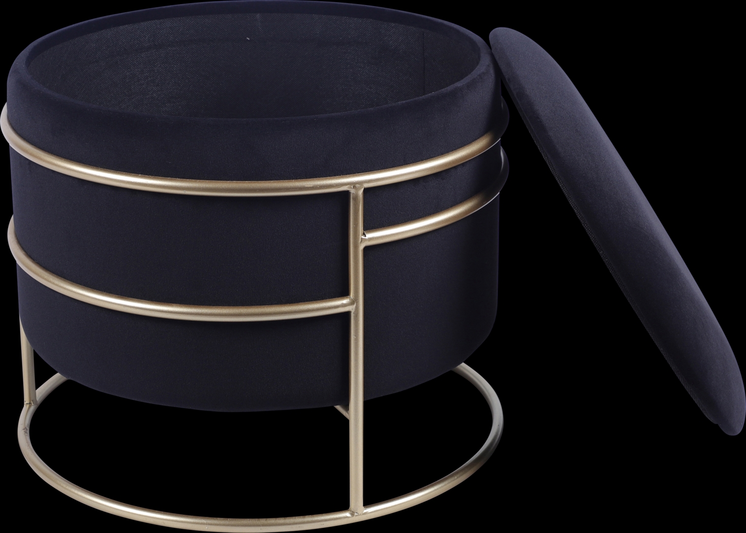 Niora Black Storage Ottoman - Thumbnail - Image 7