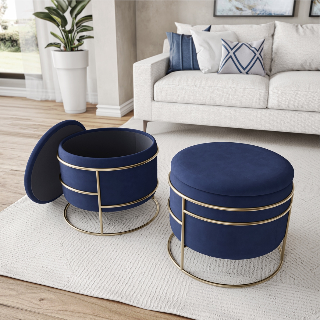 Niora Navy Storage Ottoman - Thumbnail - Image 2