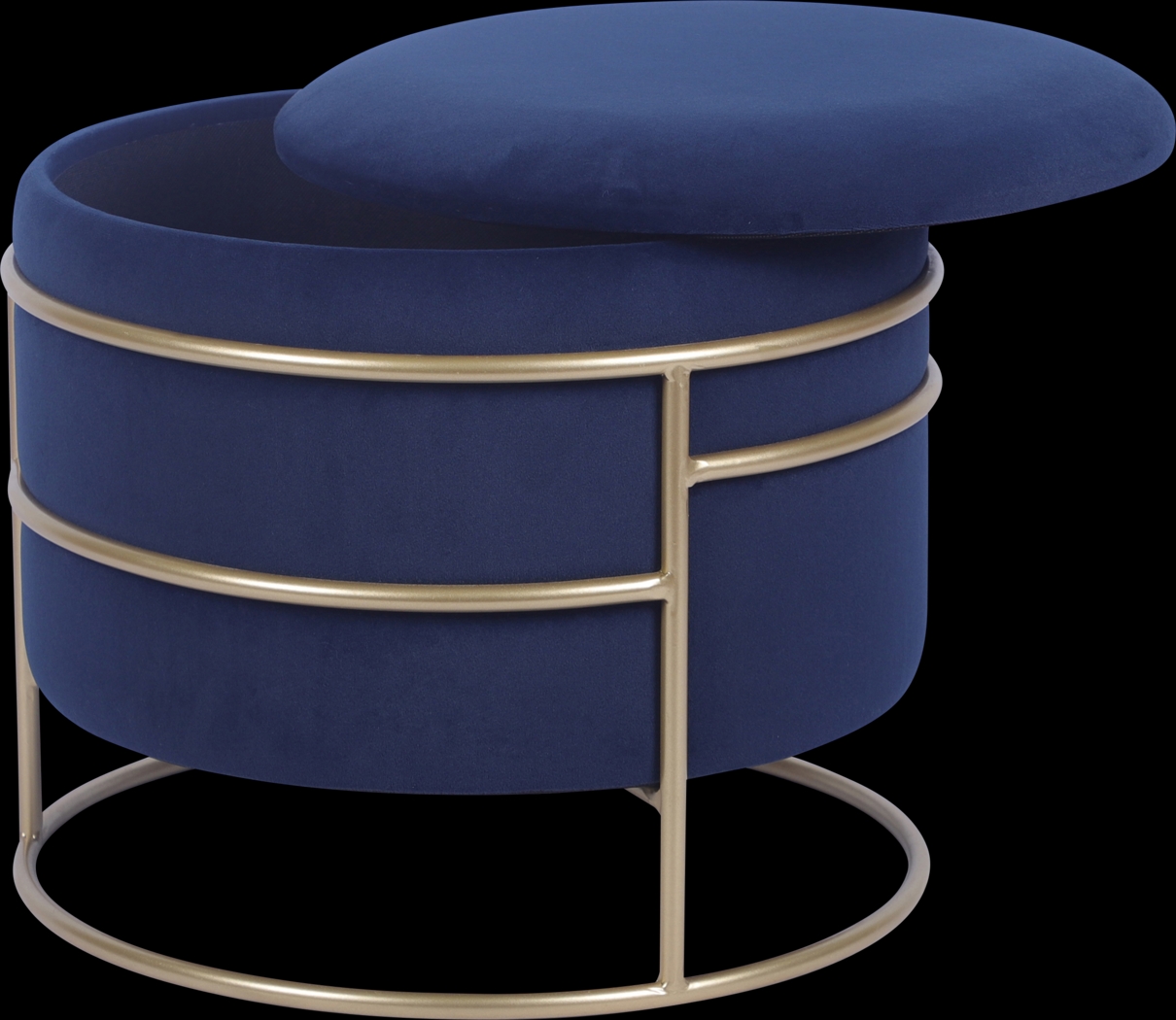 Niora Navy Storage Ottoman - Thumbnail - Image 3