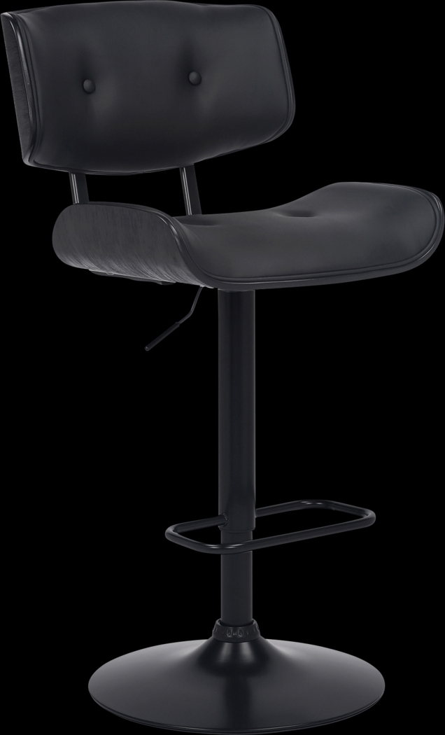 Nizar Black Adjustable Swivel Barstool - Thumbnail - Image 1