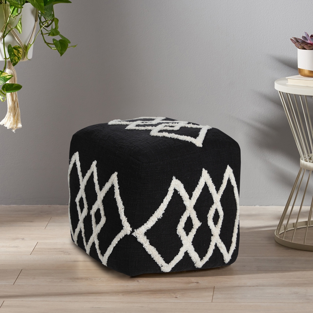 Njalia Black Pouf - Thumbnail - Image 3