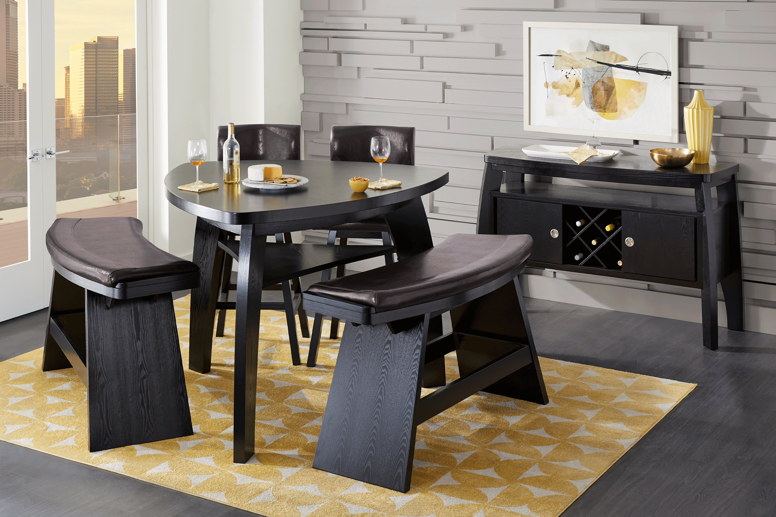 Noah Chocolate 5 Pc Bar Height Dining Room with Chocolate Barstools - Thumbnail - Image 1