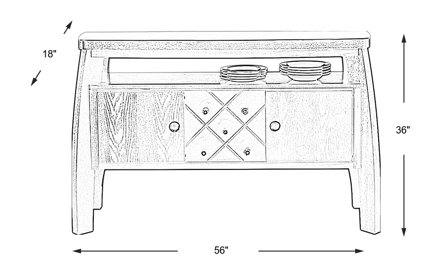 Dimension Image. Please refer to the Dimension Tab on this page for dimension details.