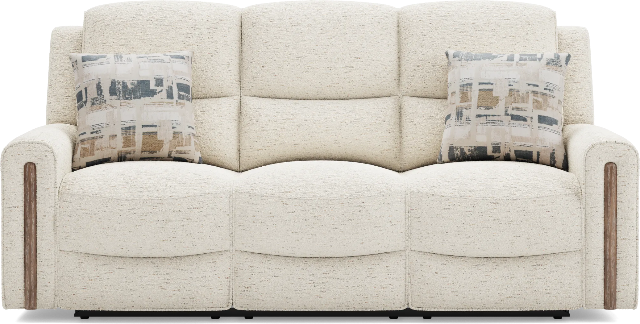 Nob Hill Off-White Dual Power Reclining Sofa - Image 2