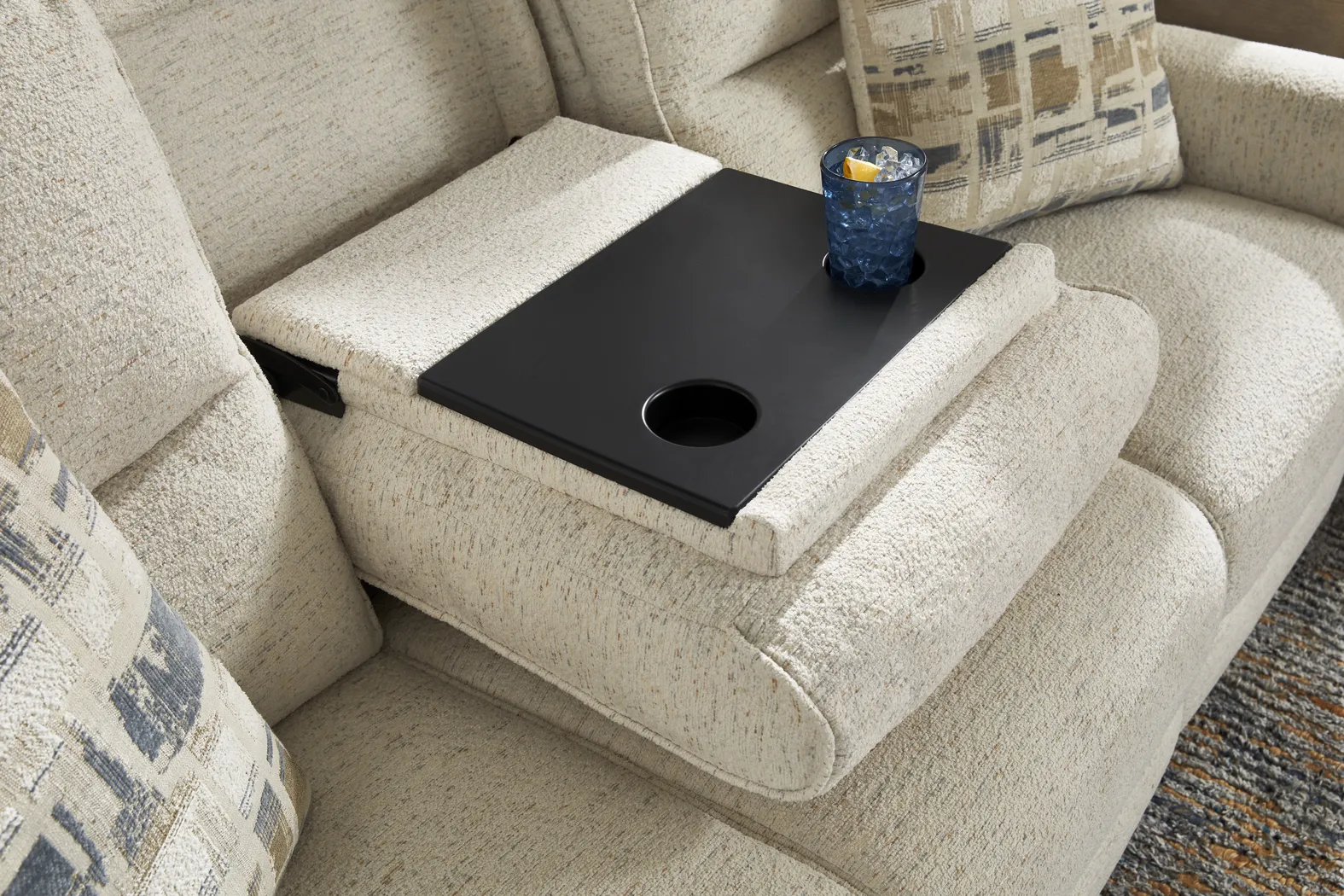 Nob Hill Off-White Dual Power Reclining Sofa - Image 6