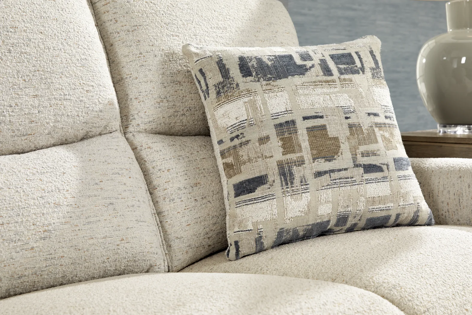 Nob Hill Off-White Dual Power Reclining Sofa - Image 11