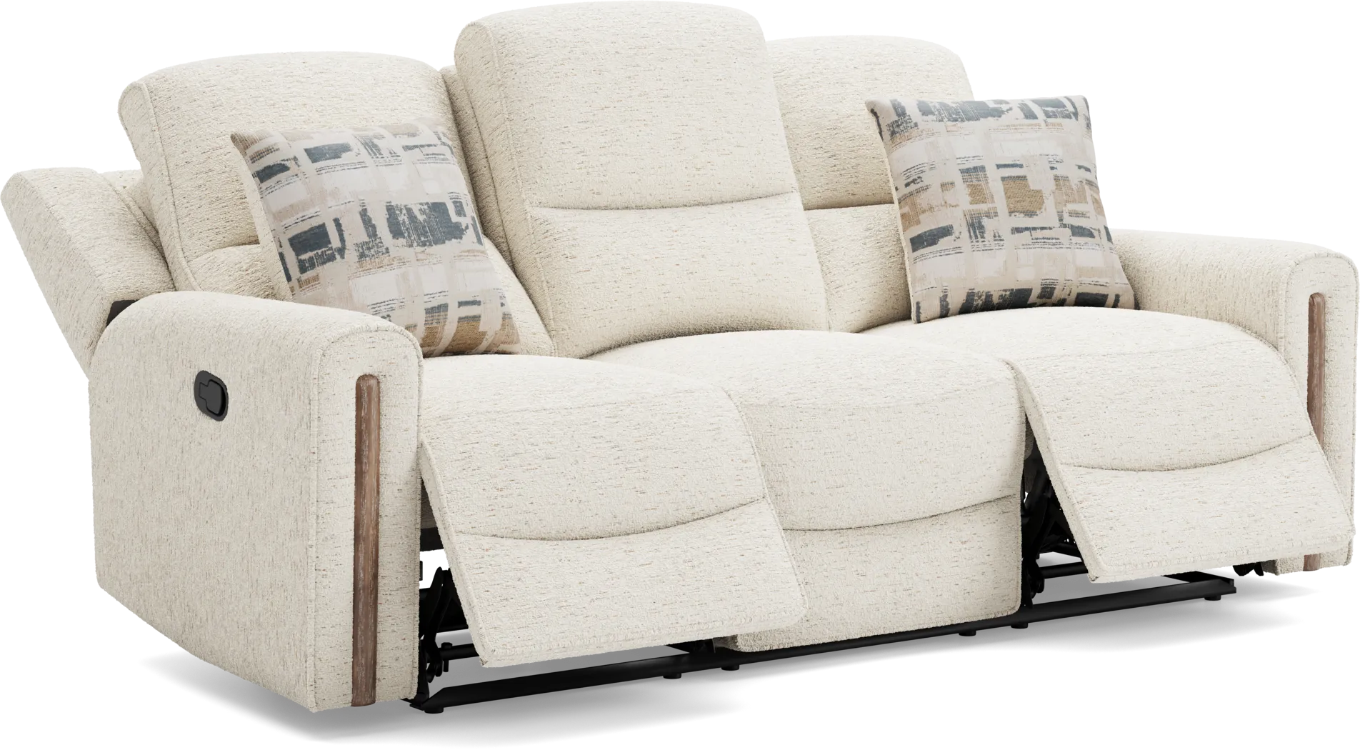 Nob Hill Off-White Reclining Sofa - Image 1