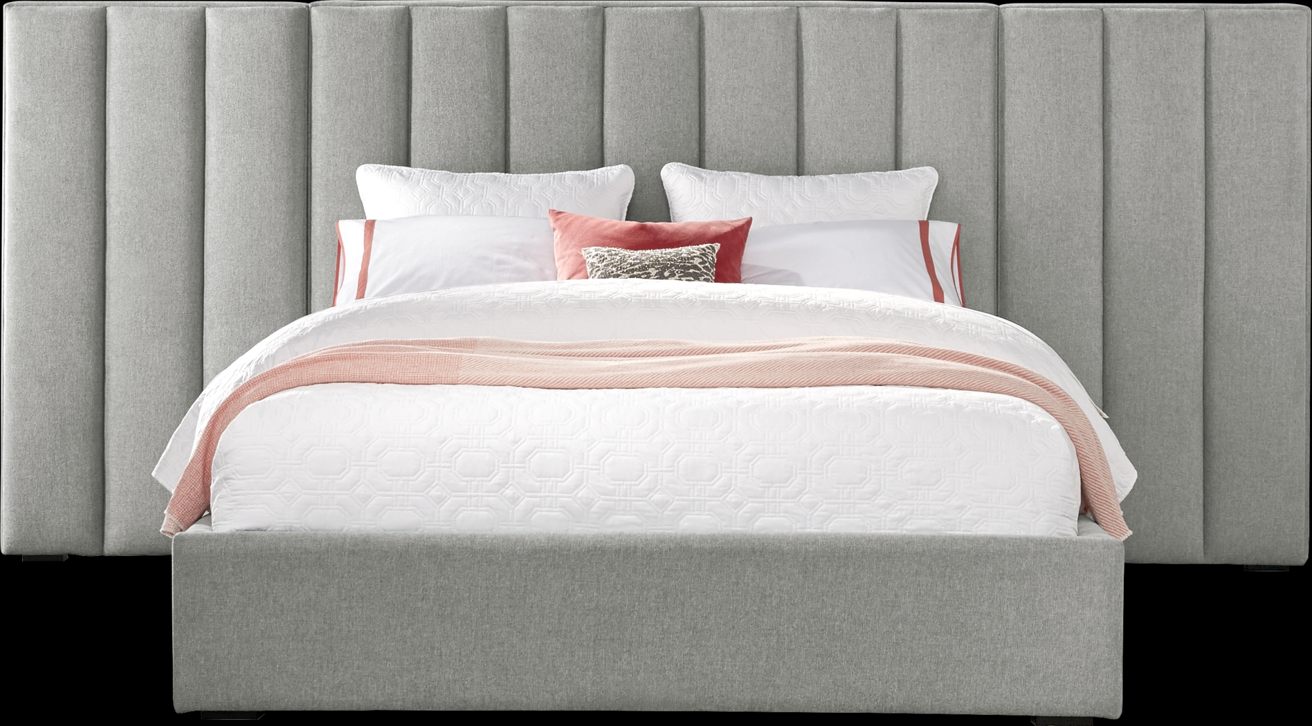 Noelle Gray 5 Pc Queen Upholstered Wall Bed - Thumbnail - Image 1