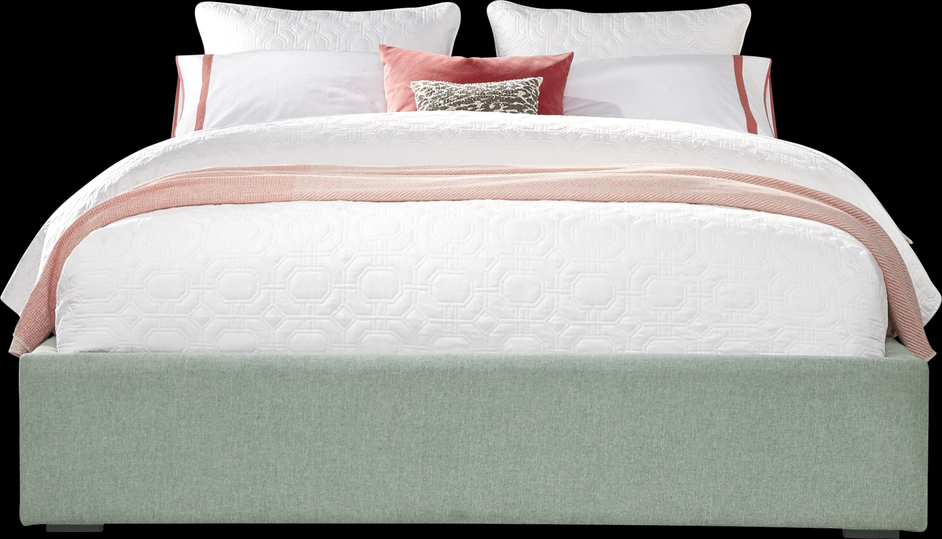 Noelle Mint 5 Pc Queen Upholstered Wall Bed - Thumbnail - Image 2