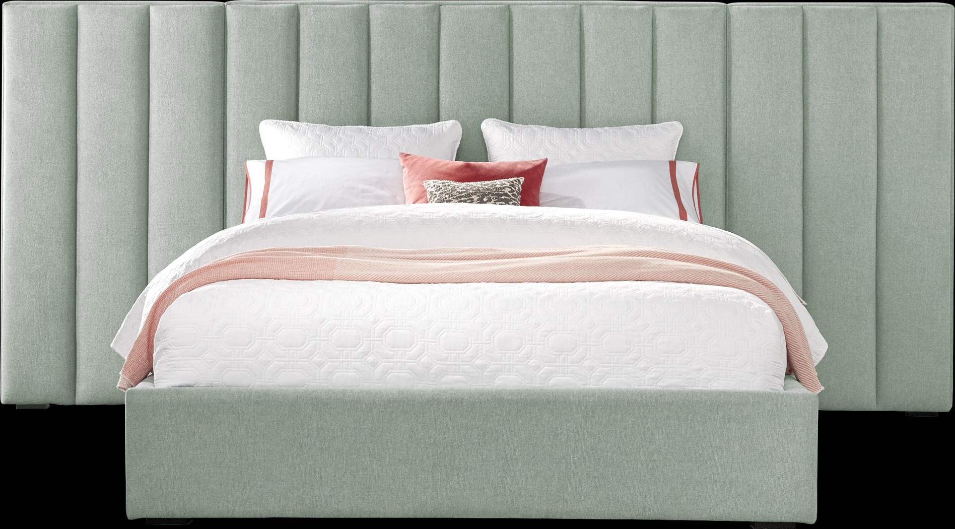 Noelle Mint 5 Pc Queen Upholstered Wall Bed - Thumbnail - Image 1