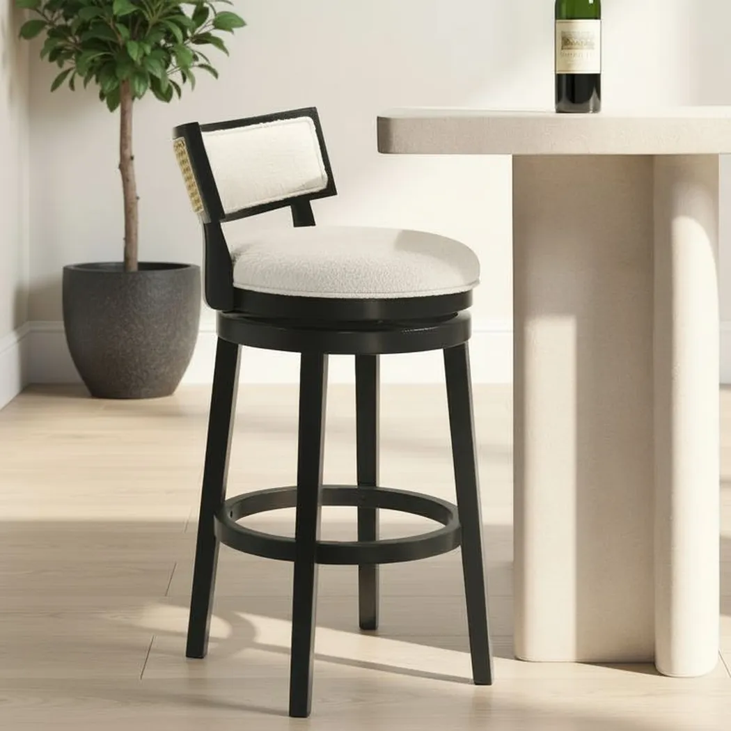 Ridgemark White Swivel Barstool - Thumbnail - Image 2