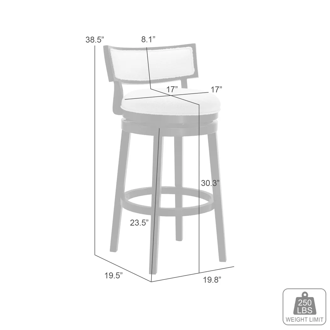 Ridgemark White Swivel Barstool - Thumbnail - Image 3