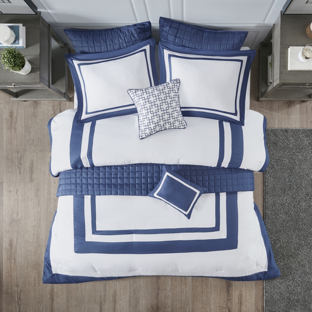 Noemy Navy 8 Pc King Coverlet Set - Thumbnail - Image 5