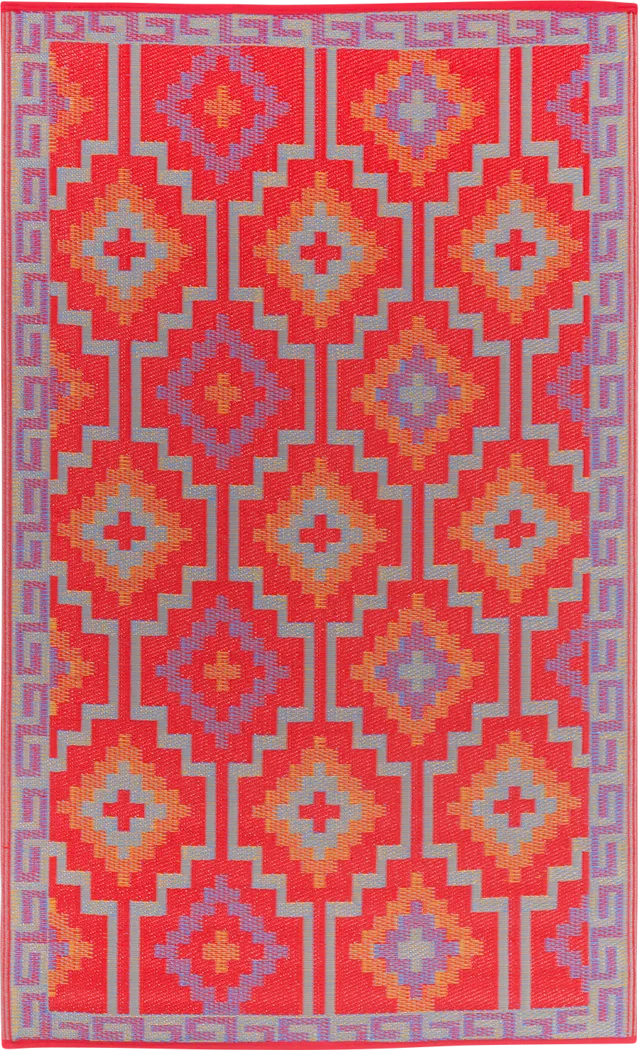Nofezi Orange 4' x 6' Indoor/Outdoor Rug - Thumbnail - Image 1