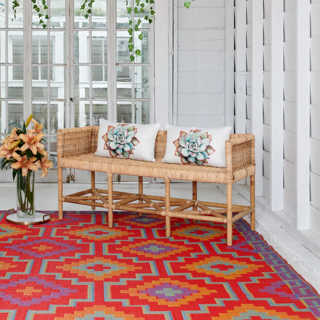 Nofezi Orange 5' x 8' Indoor/Outdoor Rug - Thumbnail - Image 2