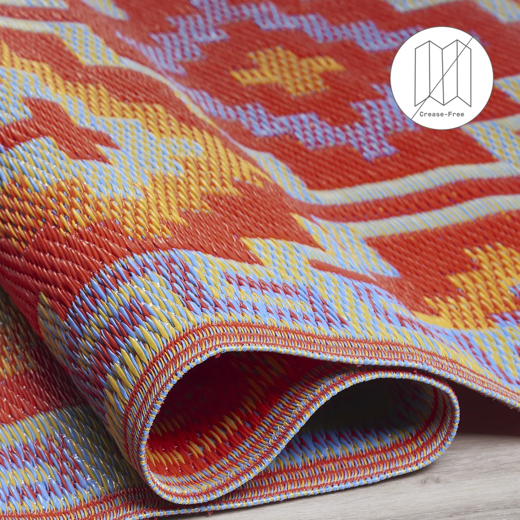 Nofezi Orange 5' x 8' Indoor/Outdoor Rug - Thumbnail - Image 4