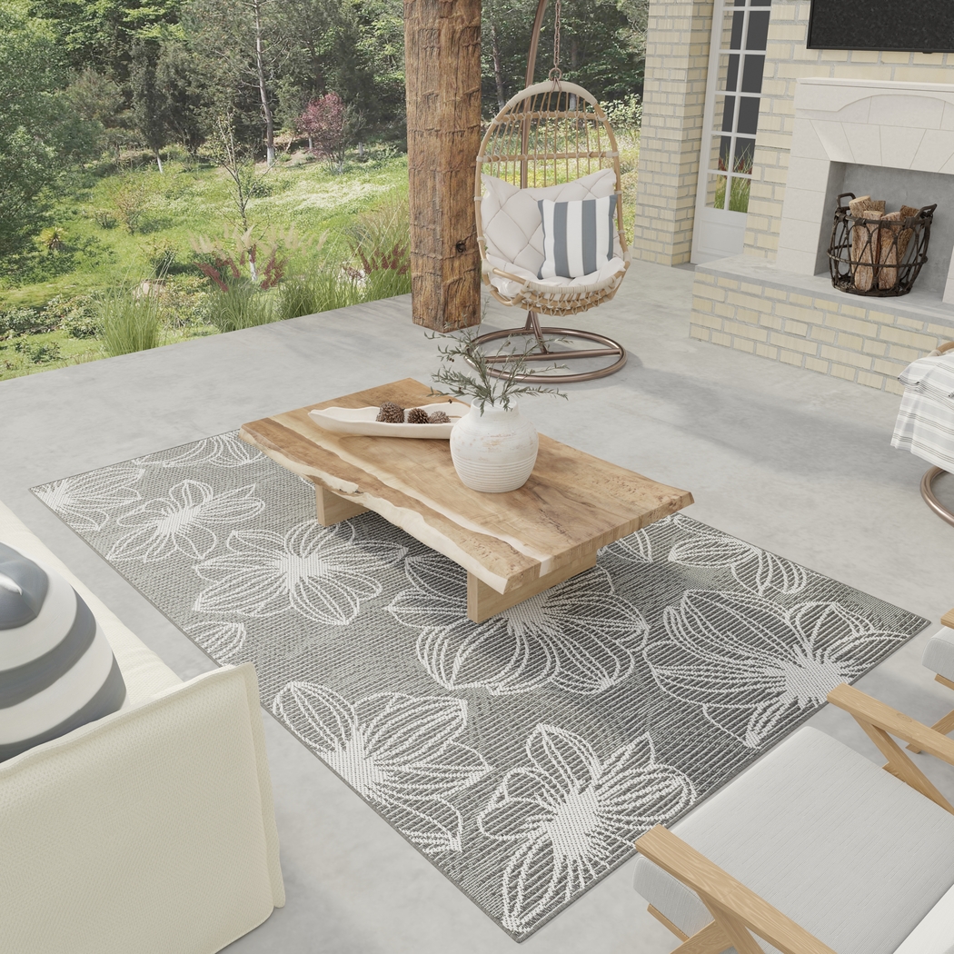 Noha Gray 5'3 x 7' Indoor/Outdoor Rug - Thumbnail - Image 4