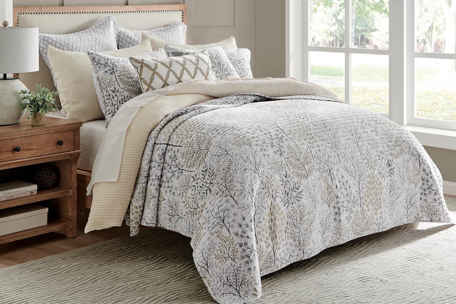Nomalu Cream 3 Pc Full/Queen Quilt Set - Thumbnail - Image 3