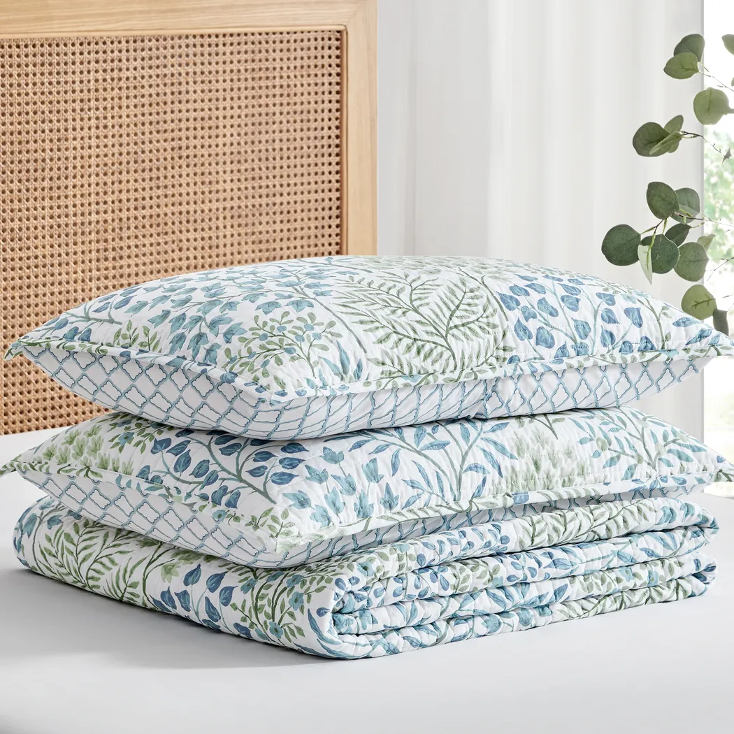 Nomalu Green 3 Pc Full/Queen Quilt Set - Thumbnail - Image 7