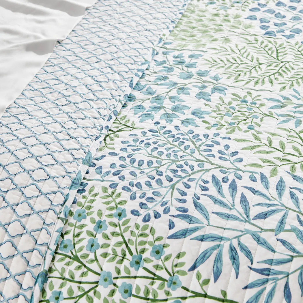 Nomalu Green 3 Pc King Quilt Set - Thumbnail - Image 6