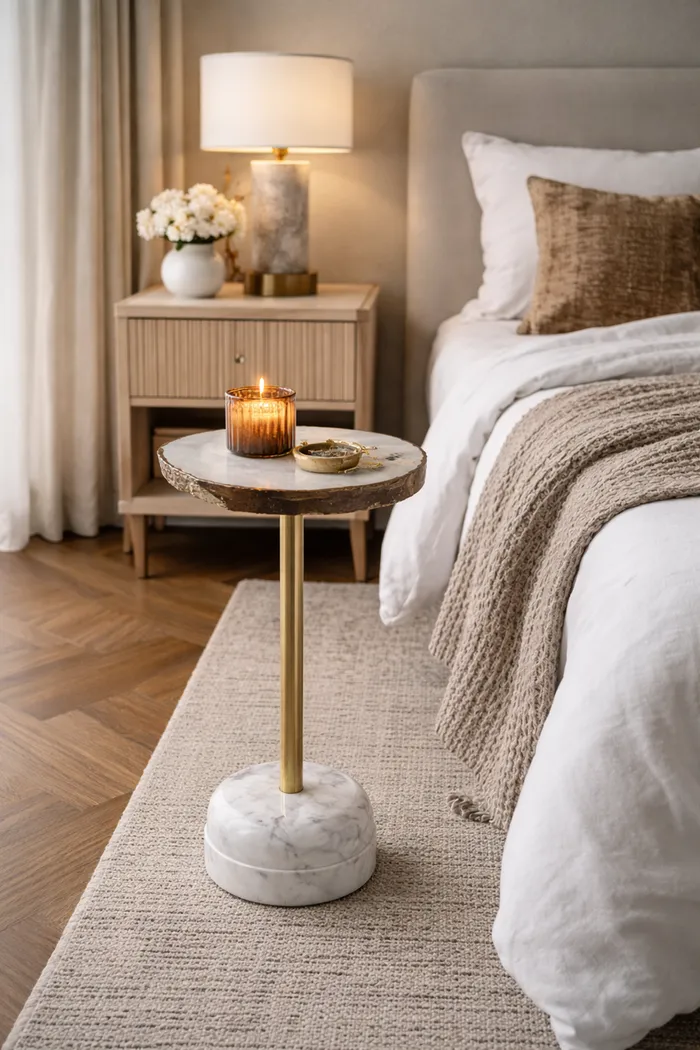 Nonci Gold/White Accent Table - Thumbnail - Image 3