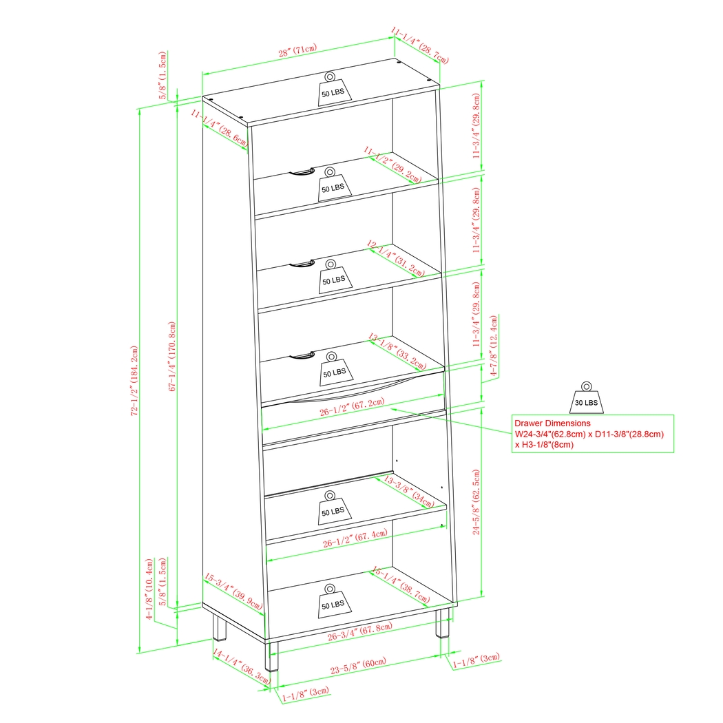 Norhill Walnut Bookcase - Thumbnail - Image 4