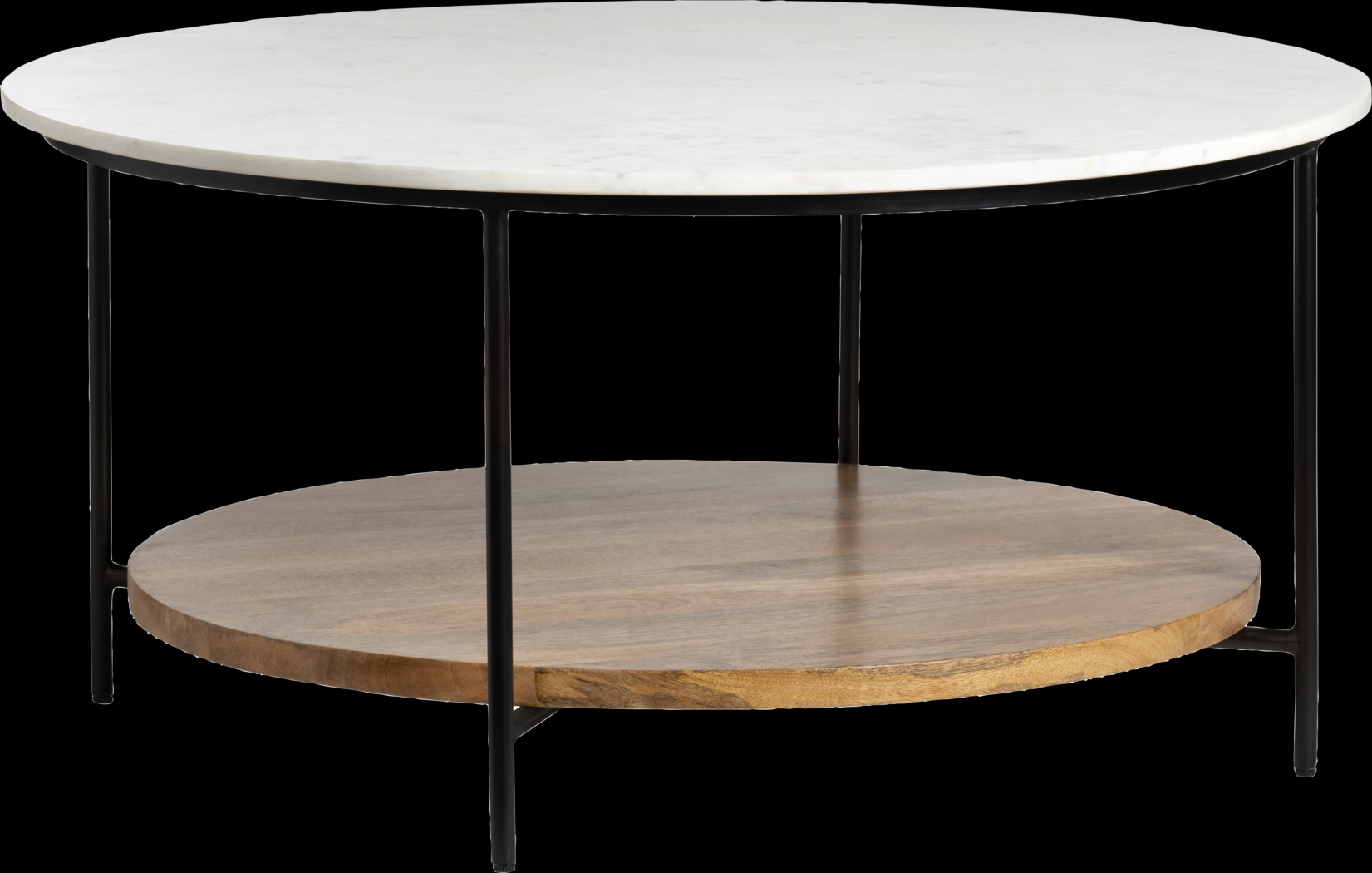Norkota White Round Cocktail Table - Thumbnail - Image 1