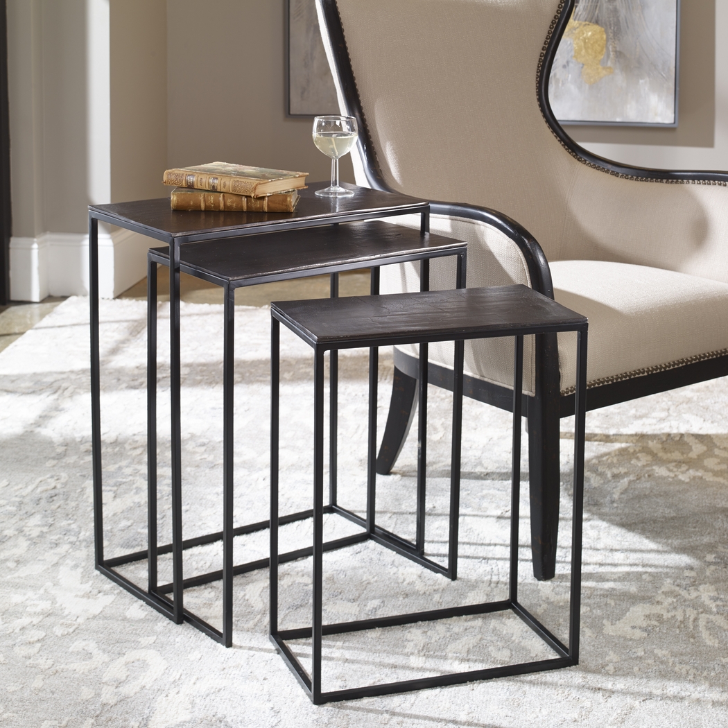 Norlake Black Nesting Tables, Set of 3 - Thumbnail - Image 2