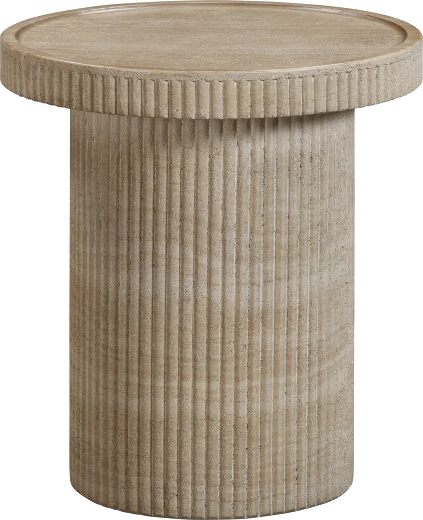 Norma Natural Round End Table - Thumbnail - Image 1