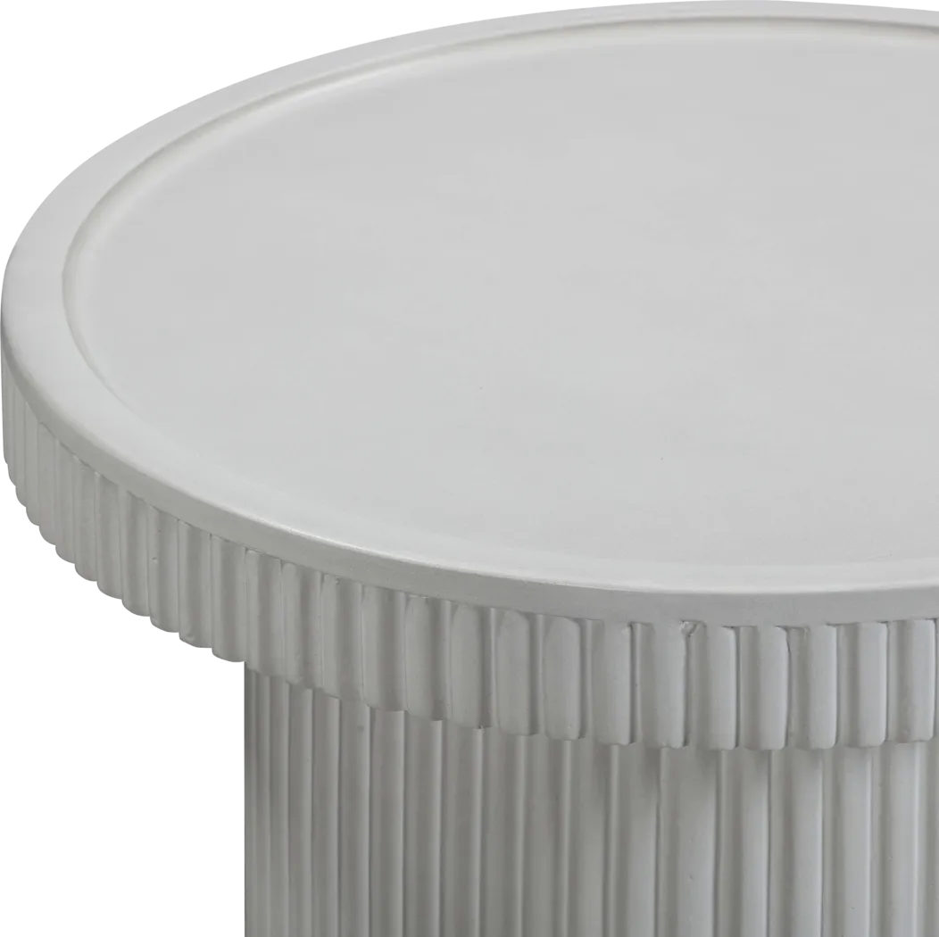 Norma White Round End Table - Thumbnail - Image 3