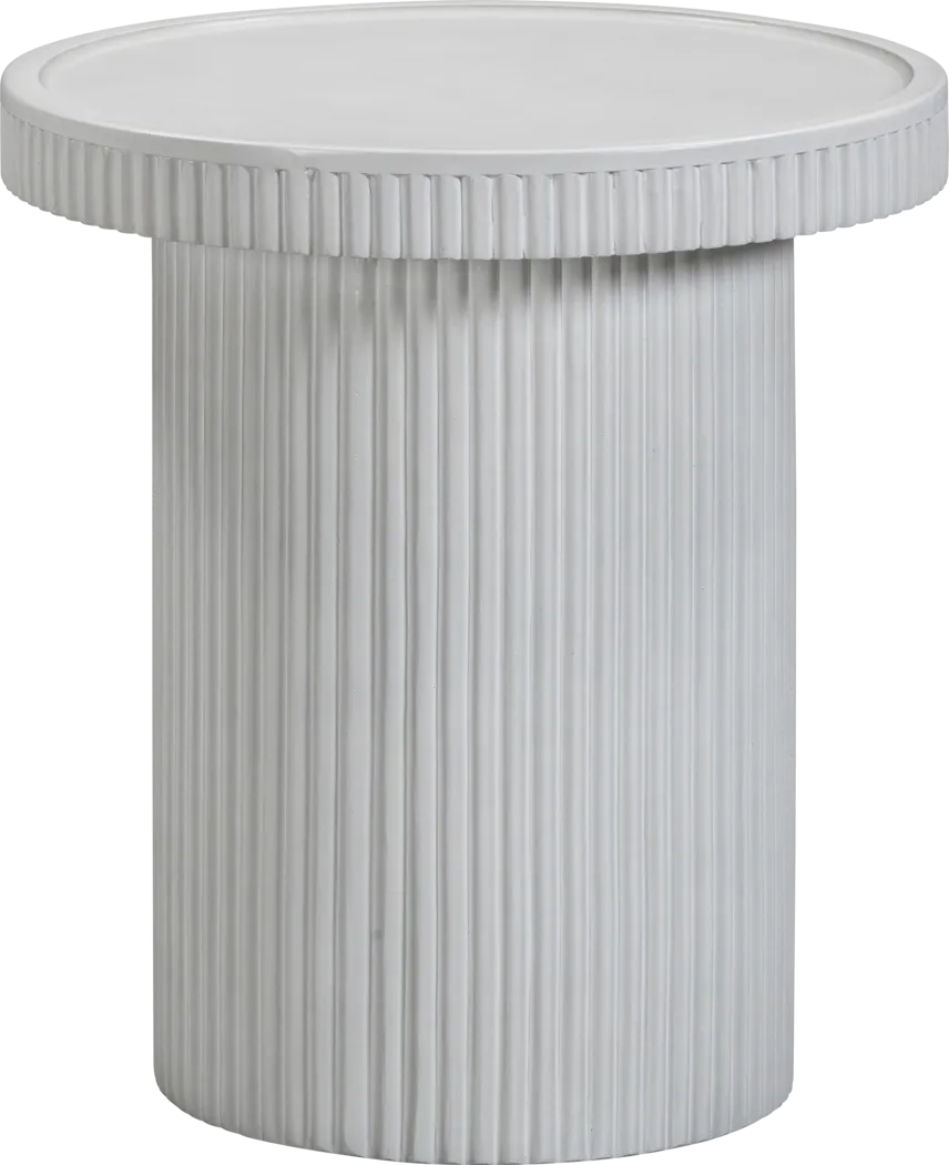 Norma White Round End Table - Thumbnail - Image 1