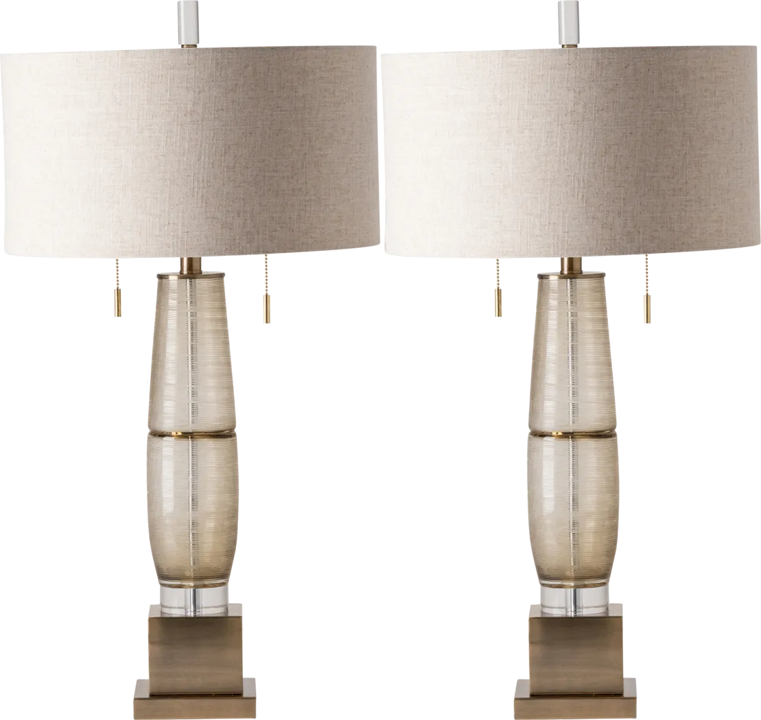 Normans Way Glass Table Lamps, Set of 2 - Thumbnail - Image 1