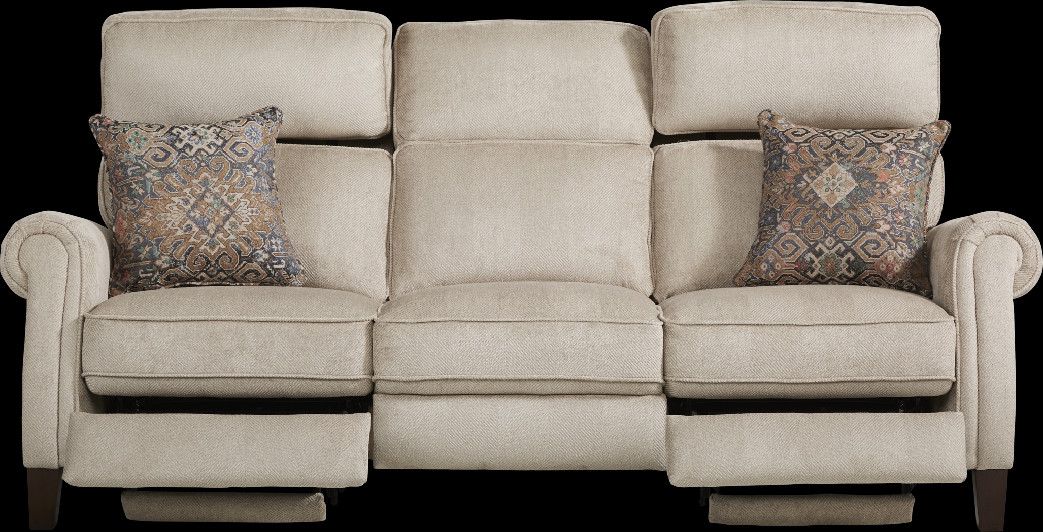North River Beige 5 Pc Dual Power Reclining Living Room - Thumbnail - Image 3