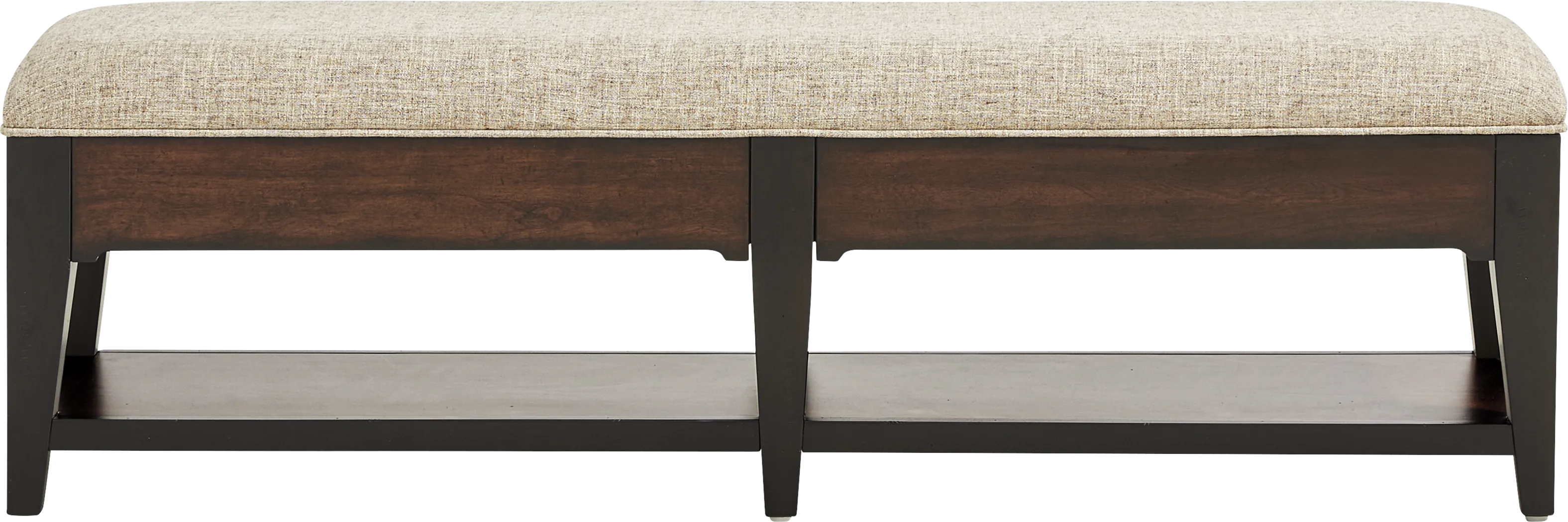 Northbrook Brown Cherry Upholstered Storage Bench - Thumbnail - Image 3