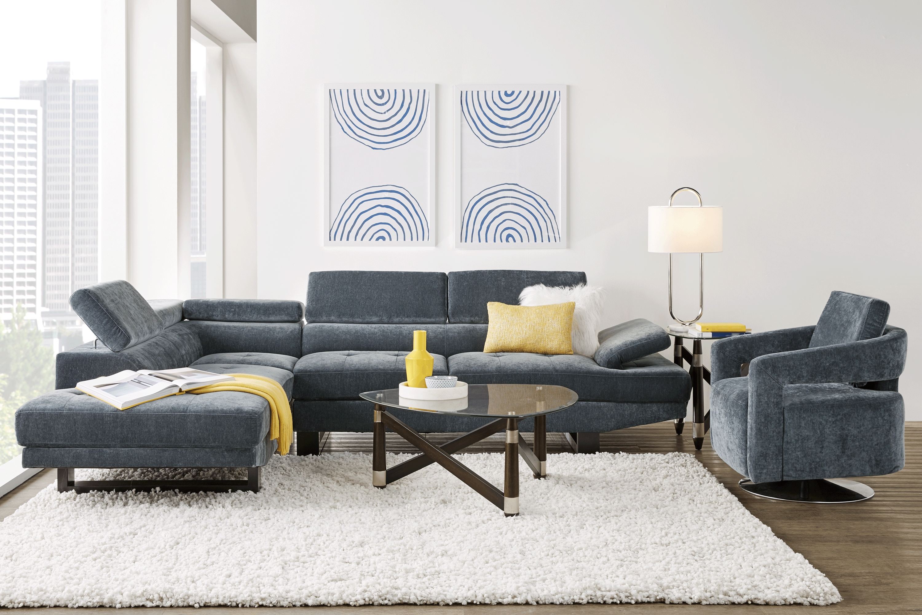Northside Ocean 5 Pc Sectional Living Room - Thumbnail - Image 1