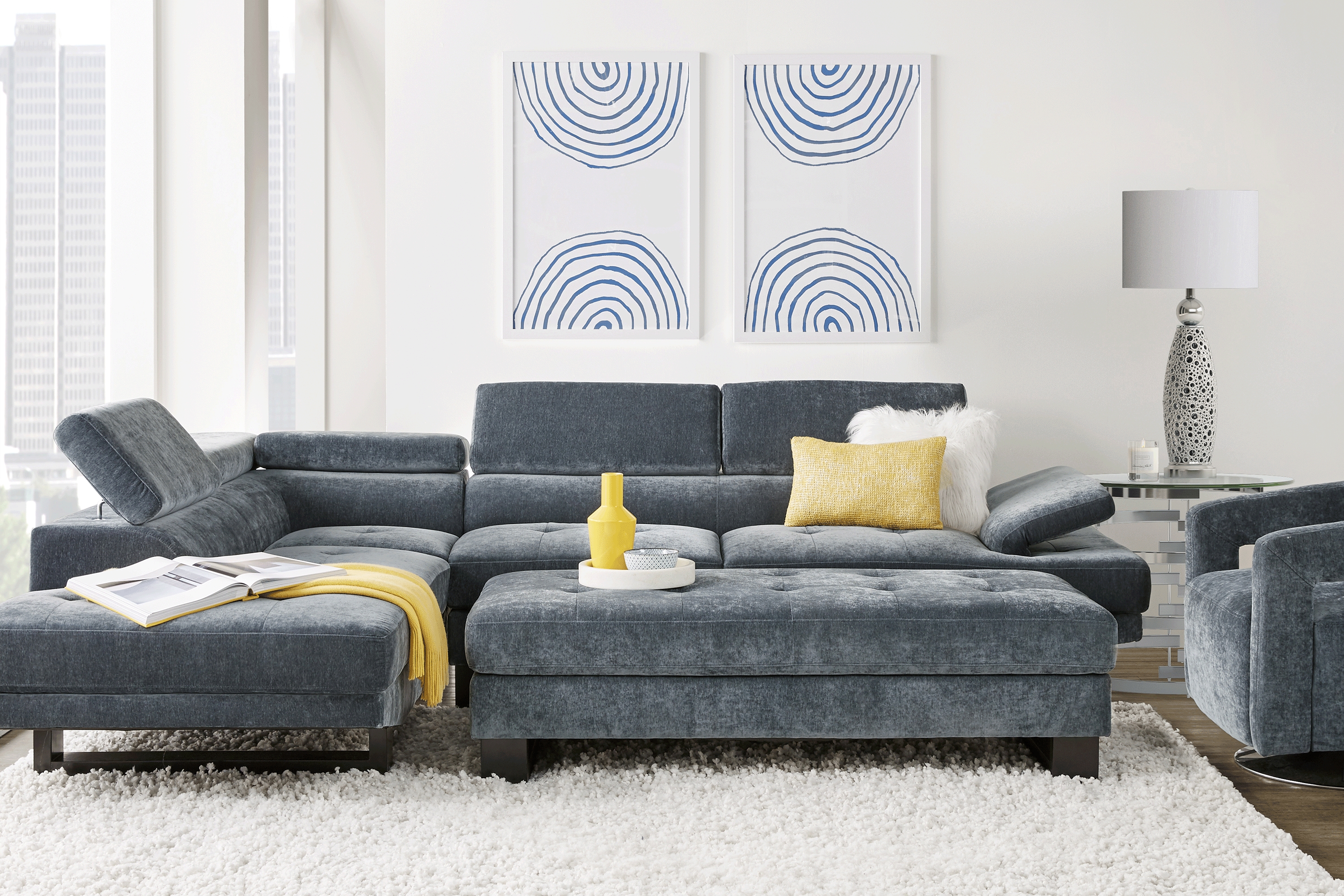 Northside Ocean 6 Pc Sectional Living Room - Thumbnail - Image 1