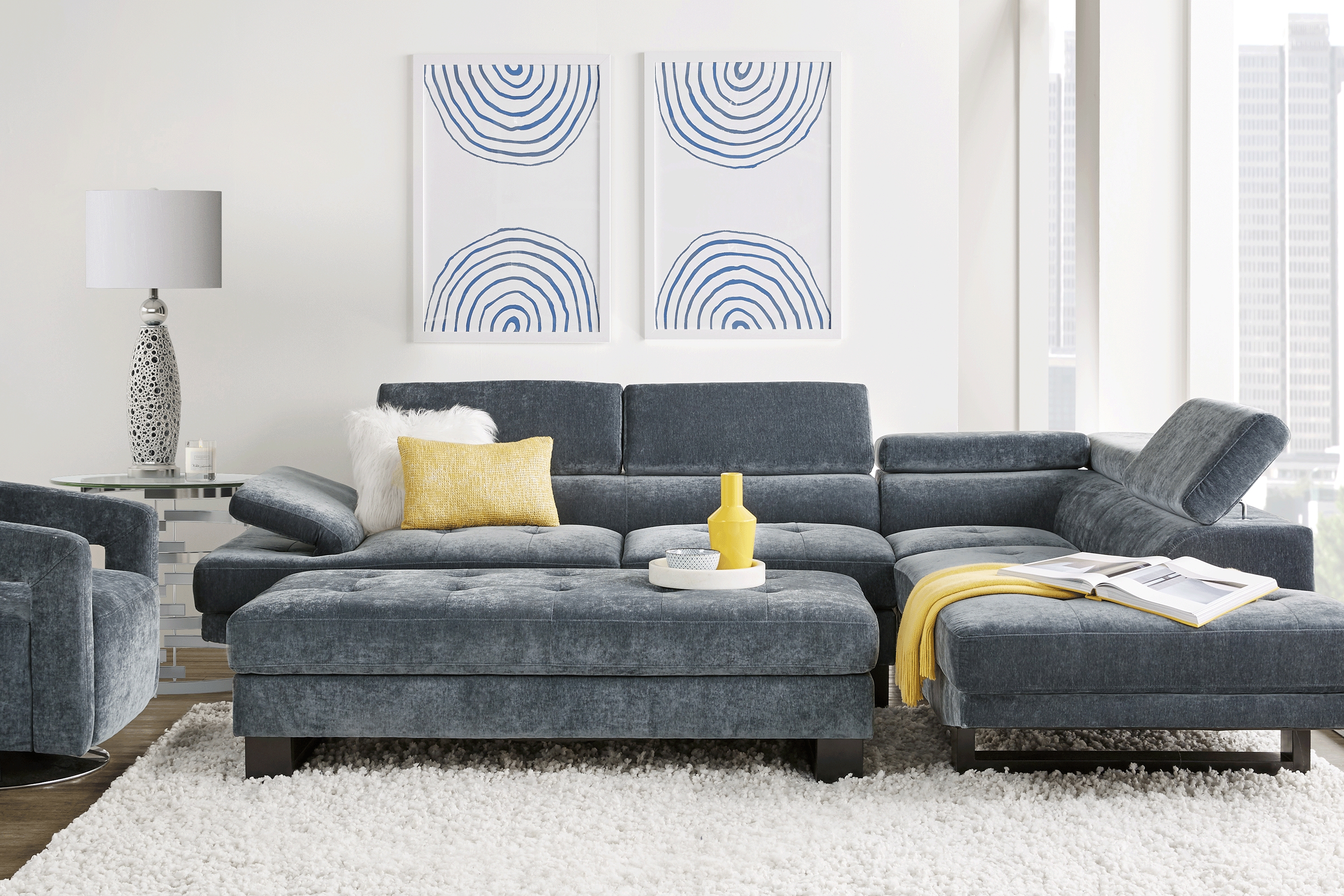 Northside Ocean 6 Pc Sectional Living Room - Thumbnail - Image 1