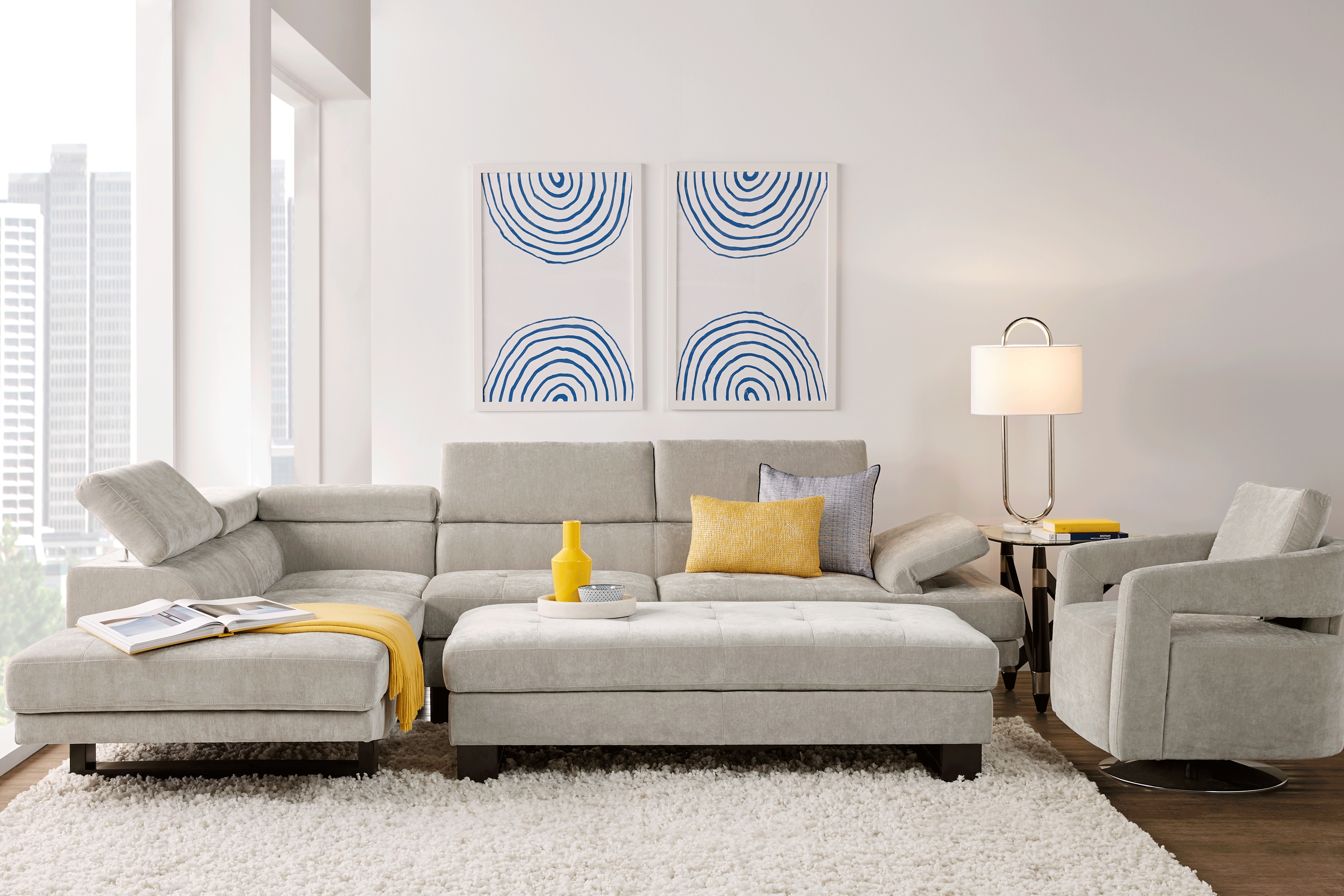 Northside Platinum 3 Pc Sectional Living Room - Thumbnail - Image 1