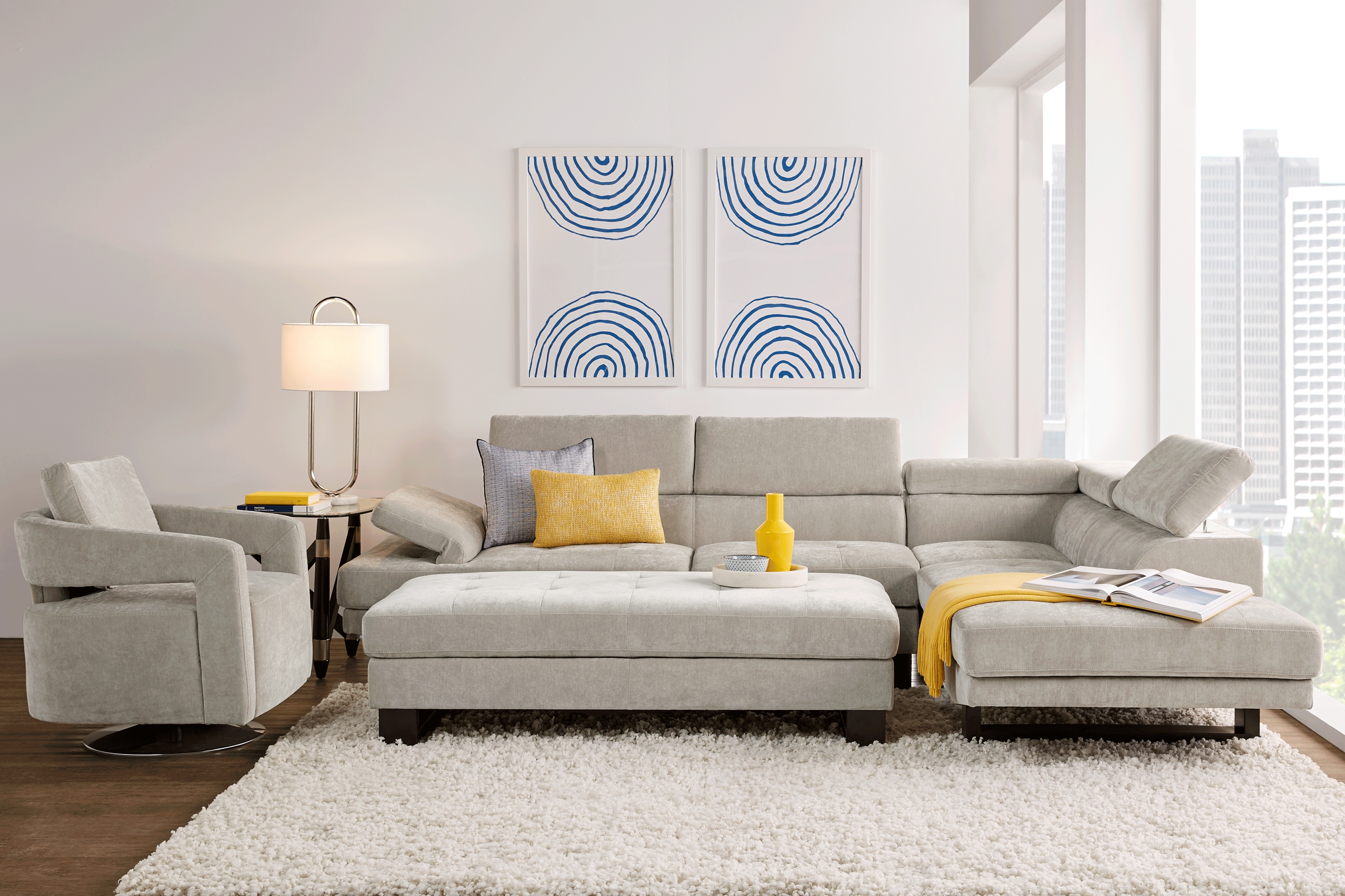 Northside Platinum 3 Pc Sectional Living Room - Thumbnail - Image 1