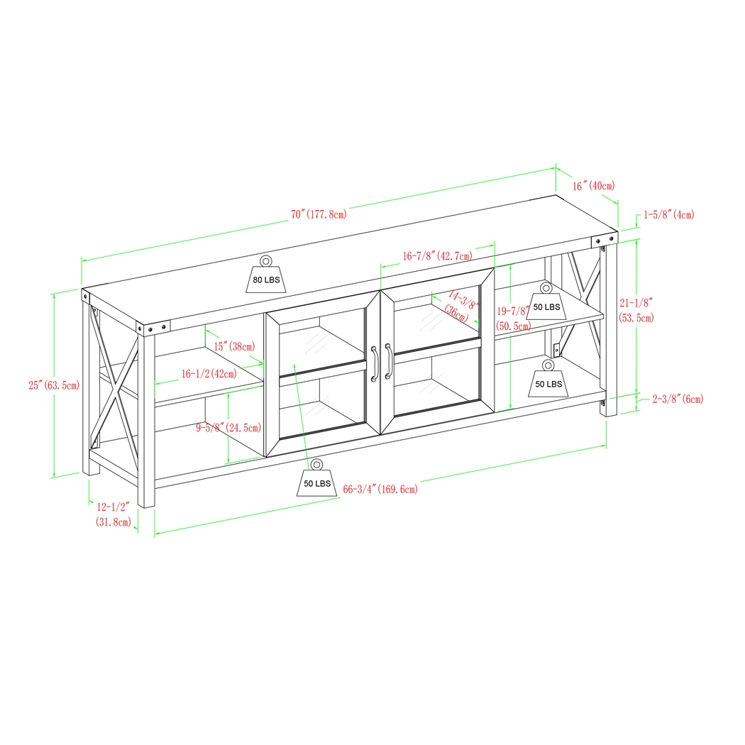 Northwinds Oak 70 in. Console - Thumbnail - Image 7