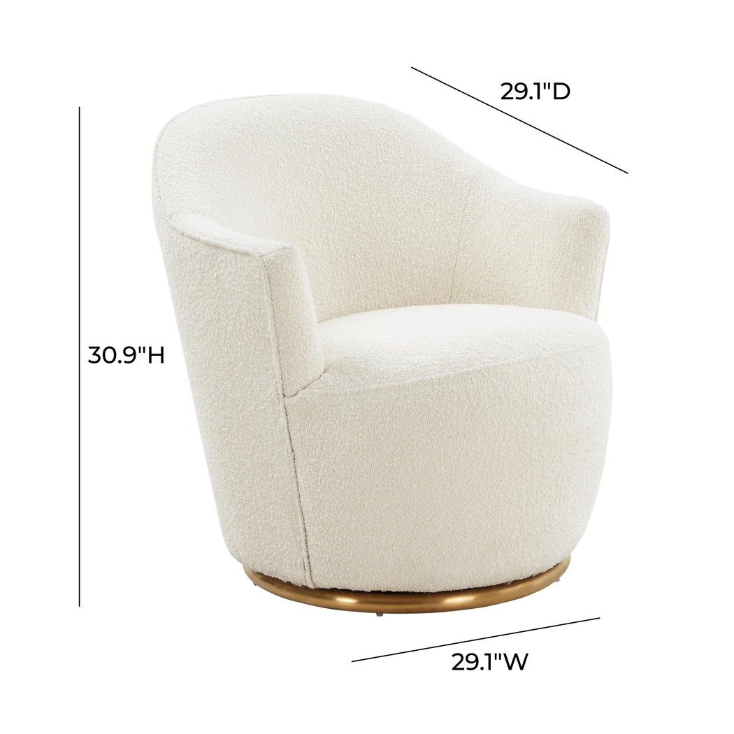 Novaelle Cream Accent Chair - Thumbnail - Image 7