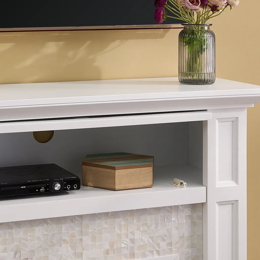 Novatak IV White 45 in. Console With Touch Panel Electric Fireplace - Image 5