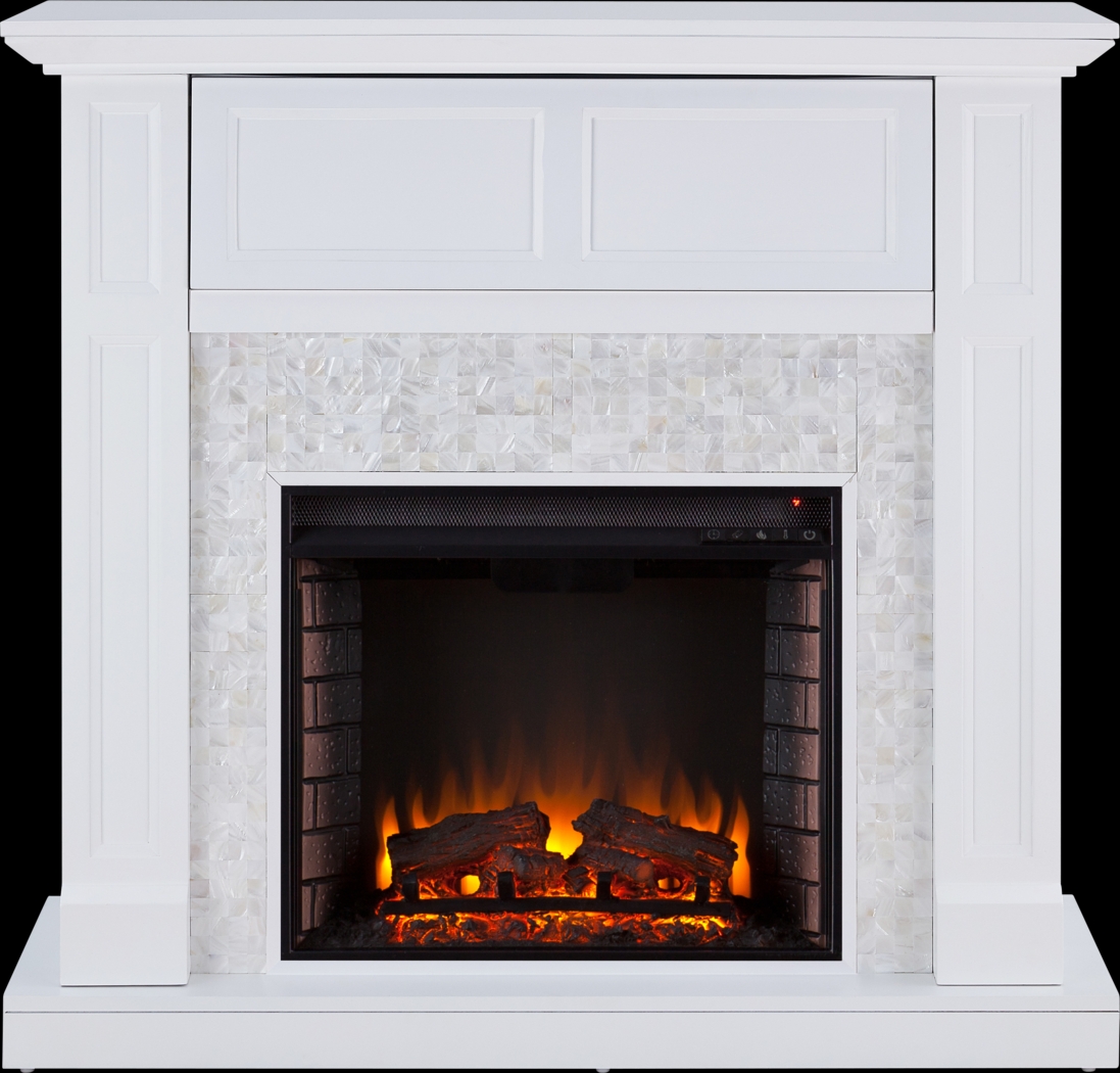 Novatak White 45.5 in. Console with Electric Fireplace - Thumbnail - Image 1