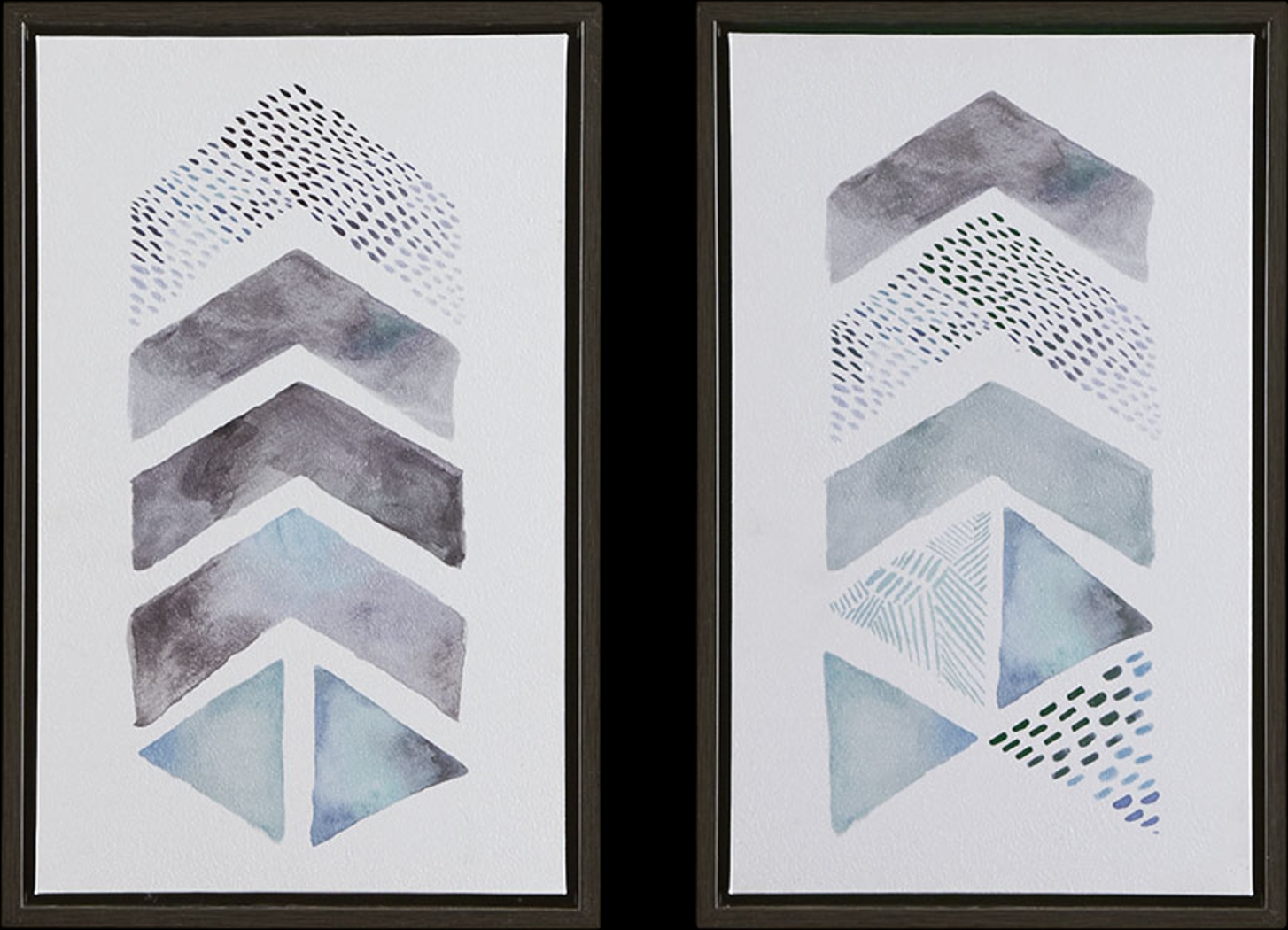 Novelda Blue Framed Wall Art, Set of 2 - Thumbnail - Image 1