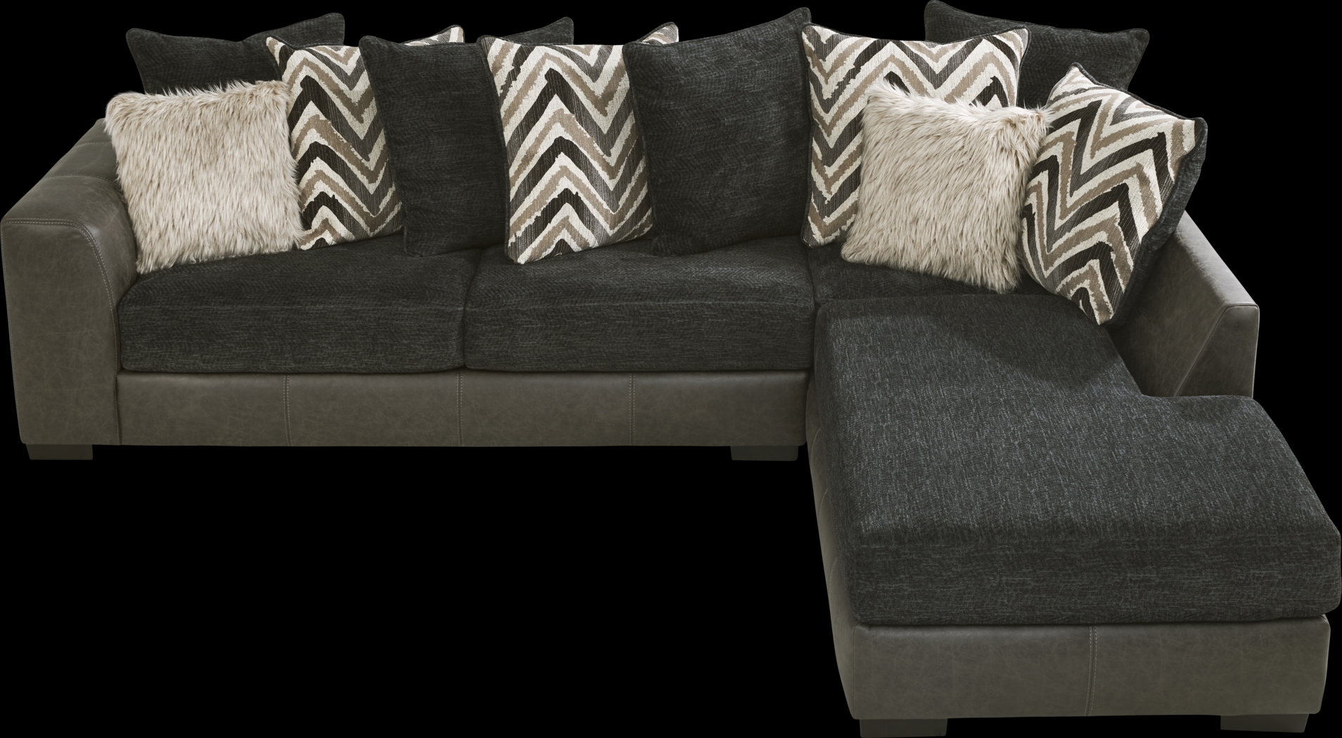 Novelia Black 6 Pc Sectional Living Room - Thumbnail - Image 3